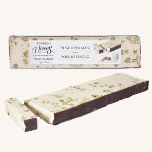 Torrons Vicens Yogurt with pistachio Nougat (turrón / torró de yogur pistacho), bar